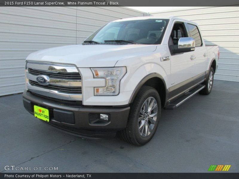 White Platinum Tricoat / Black 2015 Ford F150 Lariat SuperCrew