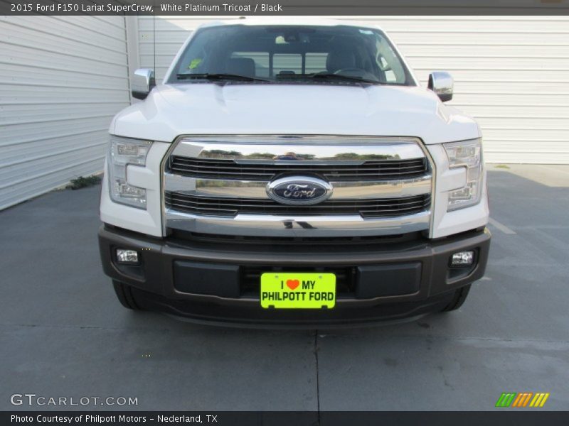 White Platinum Tricoat / Black 2015 Ford F150 Lariat SuperCrew