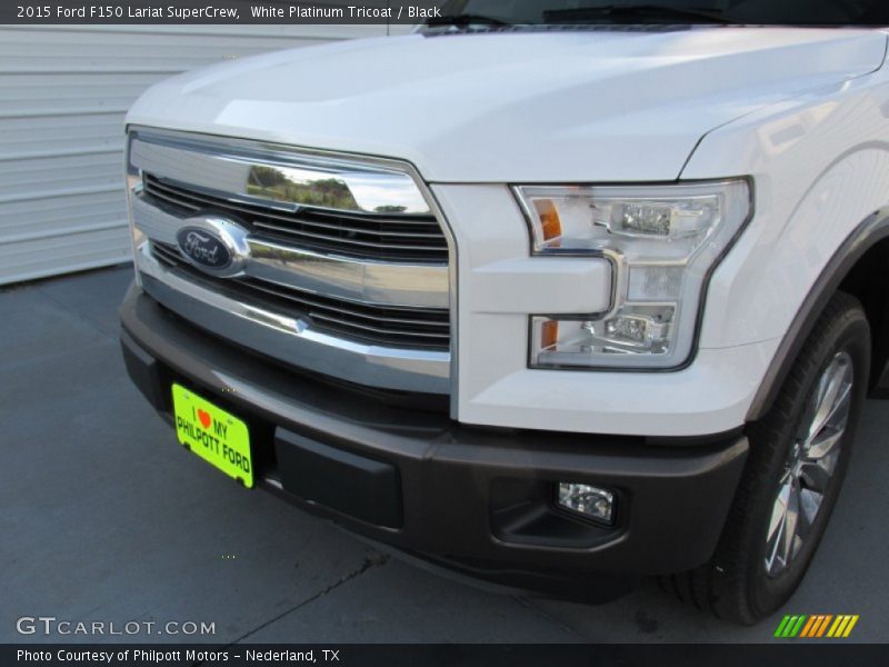 White Platinum Tricoat / Black 2015 Ford F150 Lariat SuperCrew