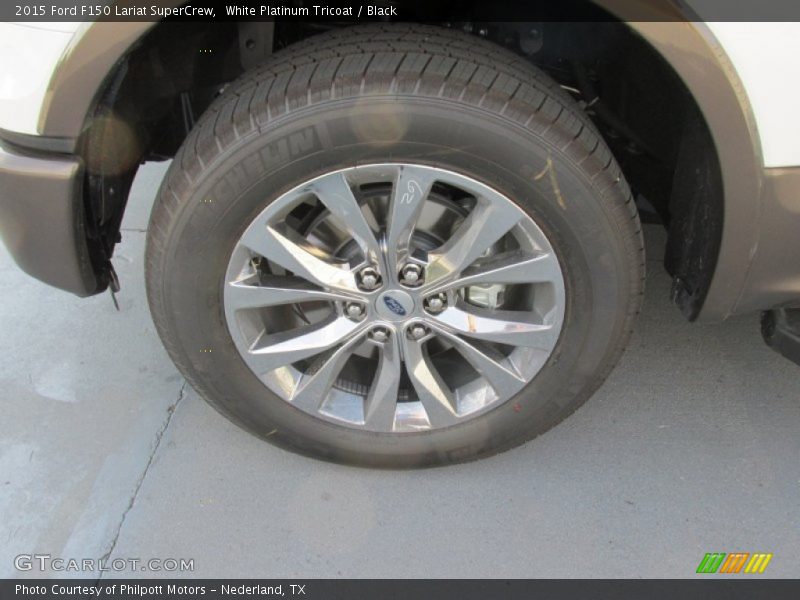 White Platinum Tricoat / Black 2015 Ford F150 Lariat SuperCrew