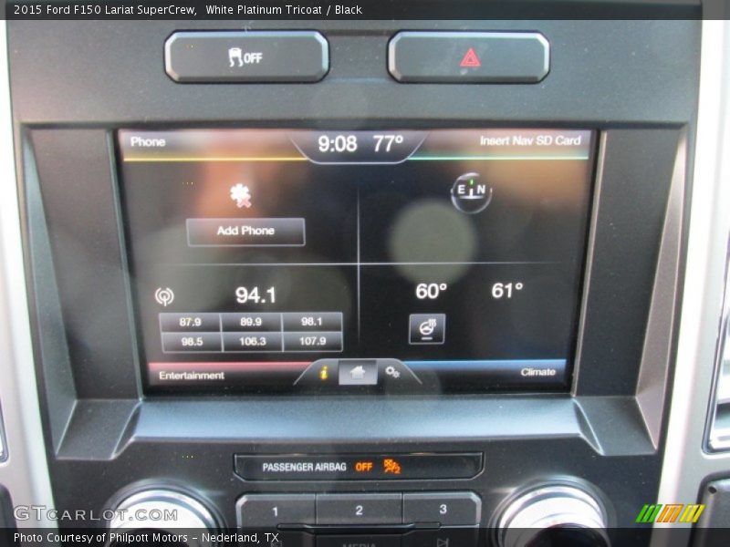 White Platinum Tricoat / Black 2015 Ford F150 Lariat SuperCrew