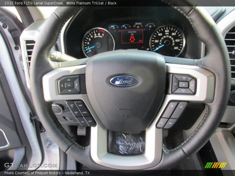 White Platinum Tricoat / Black 2015 Ford F150 Lariat SuperCrew