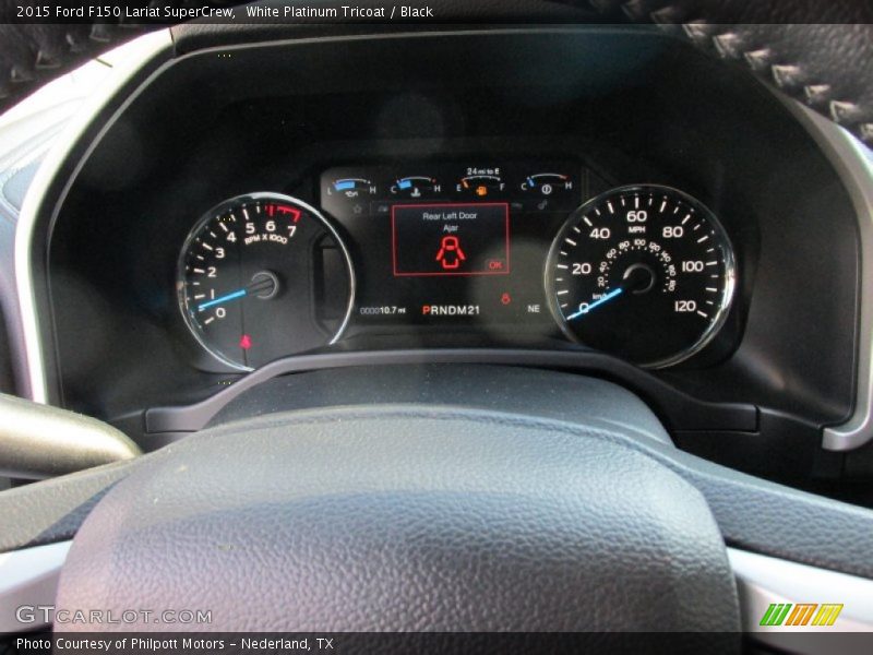 White Platinum Tricoat / Black 2015 Ford F150 Lariat SuperCrew