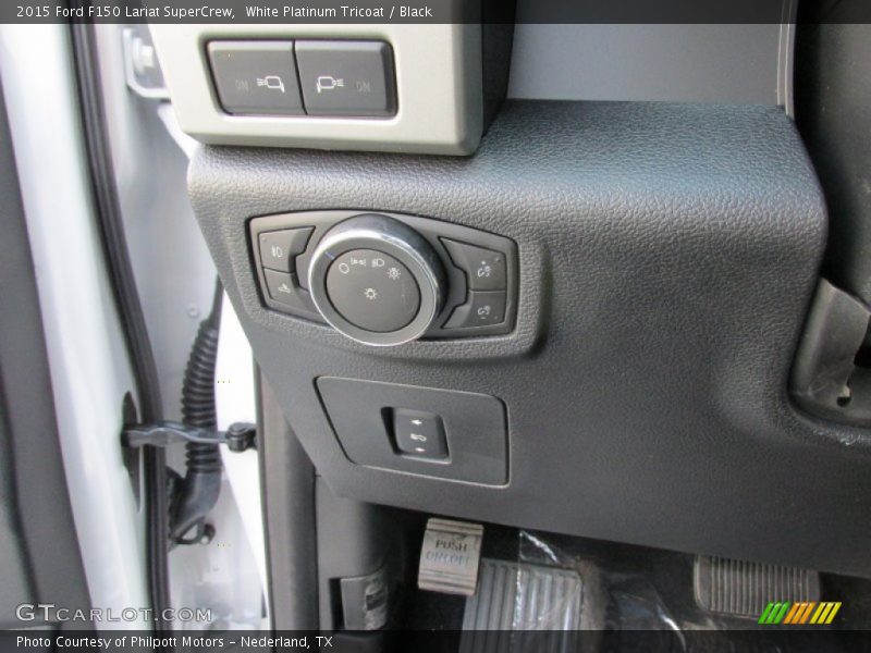 White Platinum Tricoat / Black 2015 Ford F150 Lariat SuperCrew