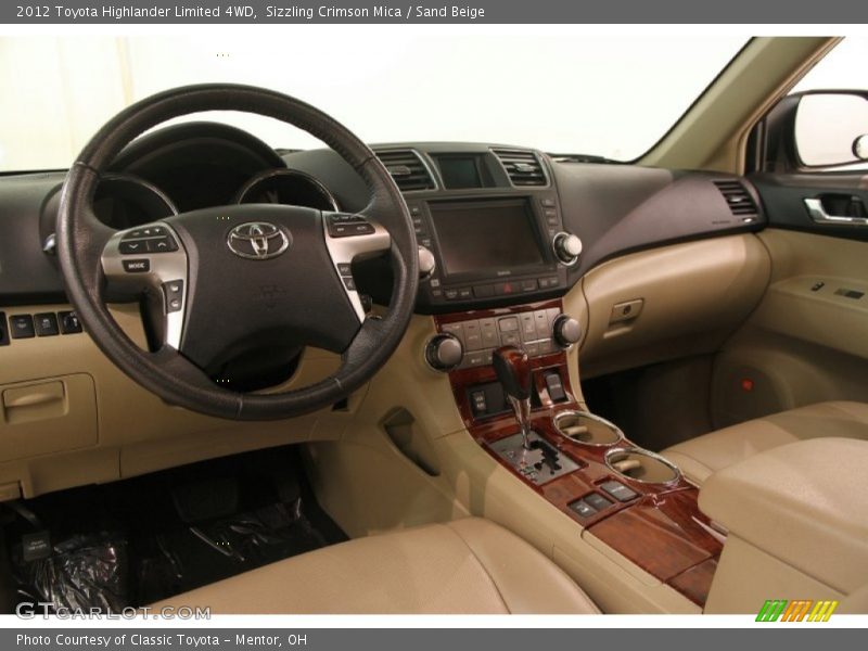 Sizzling Crimson Mica / Sand Beige 2012 Toyota Highlander Limited 4WD