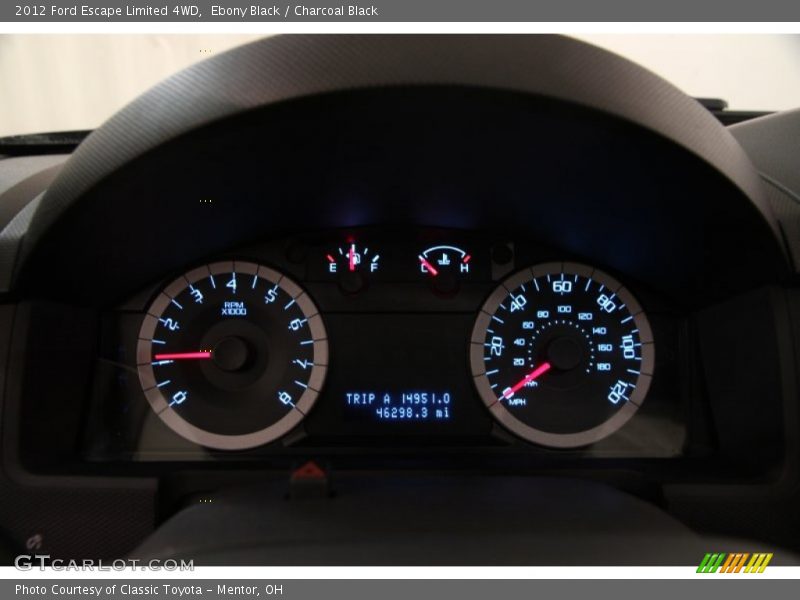 Ebony Black / Charcoal Black 2012 Ford Escape Limited 4WD