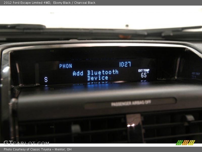 Ebony Black / Charcoal Black 2012 Ford Escape Limited 4WD