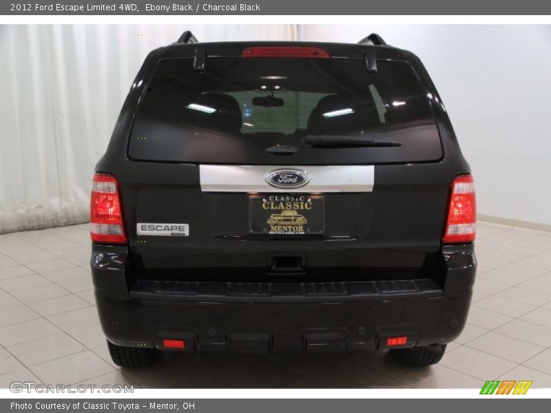 Ebony Black / Charcoal Black 2012 Ford Escape Limited 4WD