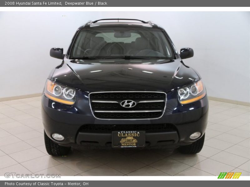Deepwater Blue / Black 2008 Hyundai Santa Fe Limited