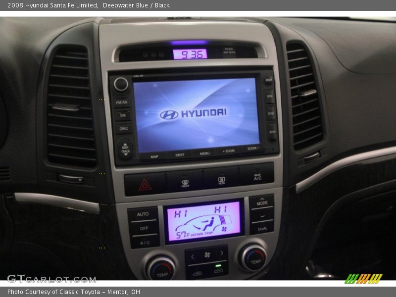 Deepwater Blue / Black 2008 Hyundai Santa Fe Limited
