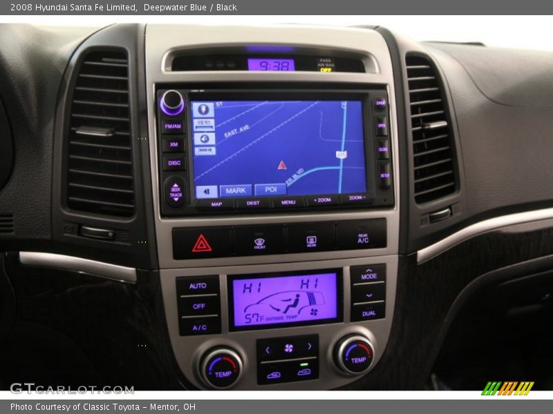 Deepwater Blue / Black 2008 Hyundai Santa Fe Limited