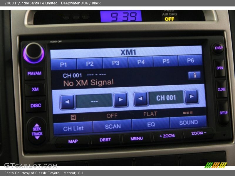 Deepwater Blue / Black 2008 Hyundai Santa Fe Limited