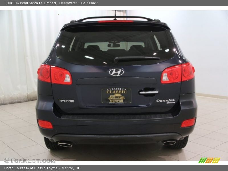 Deepwater Blue / Black 2008 Hyundai Santa Fe Limited