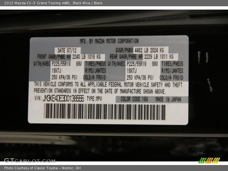Black Mica / Black 2013 Mazda CX-5 Grand Touring AWD