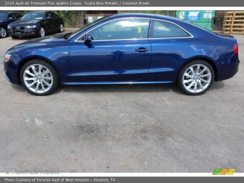 Scuba Blue Metallic / Chestnut Brown 2016 Audi A5 Premium Plus quattro Coupe