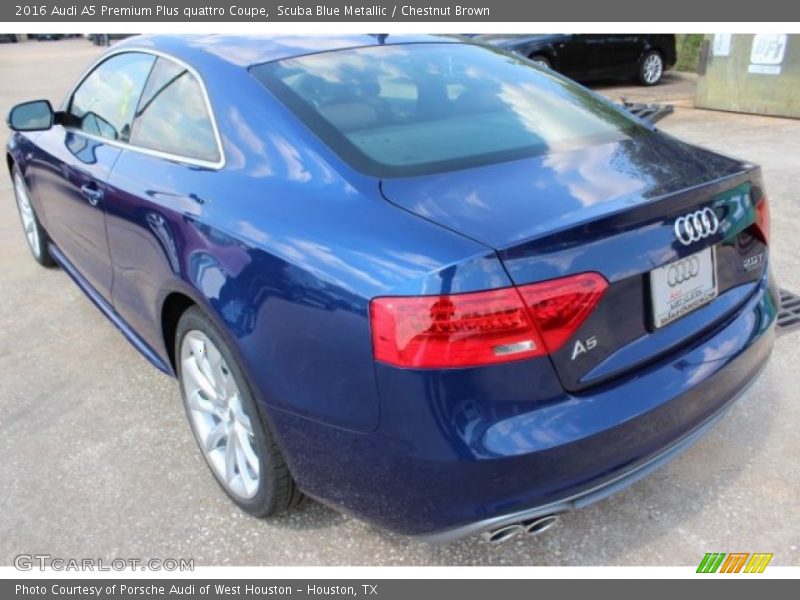 Scuba Blue Metallic / Chestnut Brown 2016 Audi A5 Premium Plus quattro Coupe