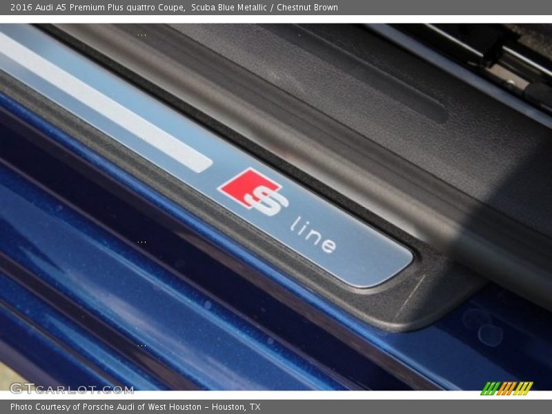 Scuba Blue Metallic / Chestnut Brown 2016 Audi A5 Premium Plus quattro Coupe