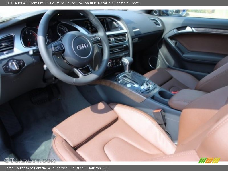 Scuba Blue Metallic / Chestnut Brown 2016 Audi A5 Premium Plus quattro Coupe