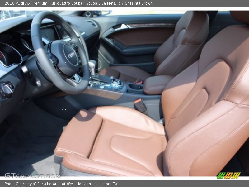 Scuba Blue Metallic / Chestnut Brown 2016 Audi A5 Premium Plus quattro Coupe