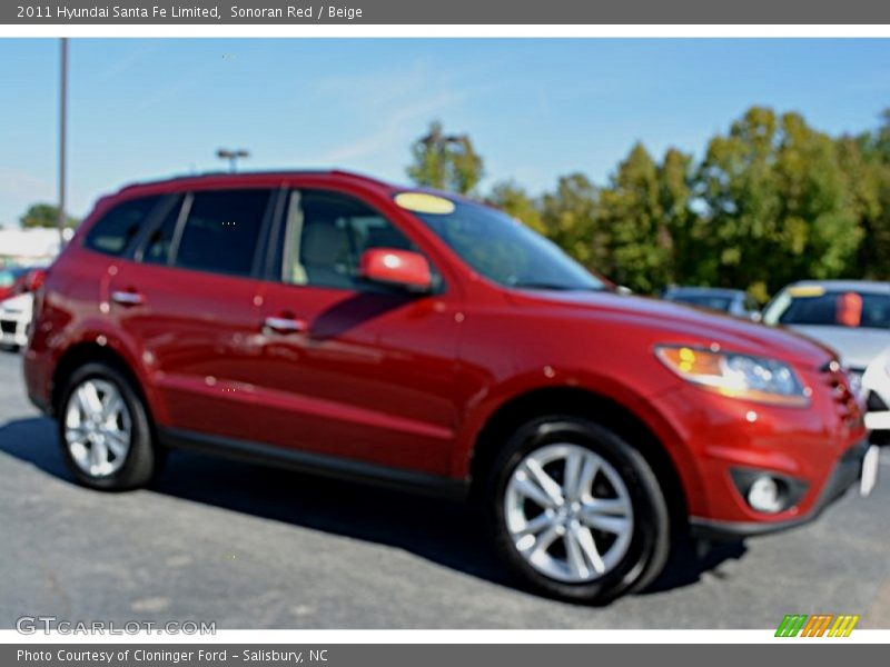 Sonoran Red / Beige 2011 Hyundai Santa Fe Limited
