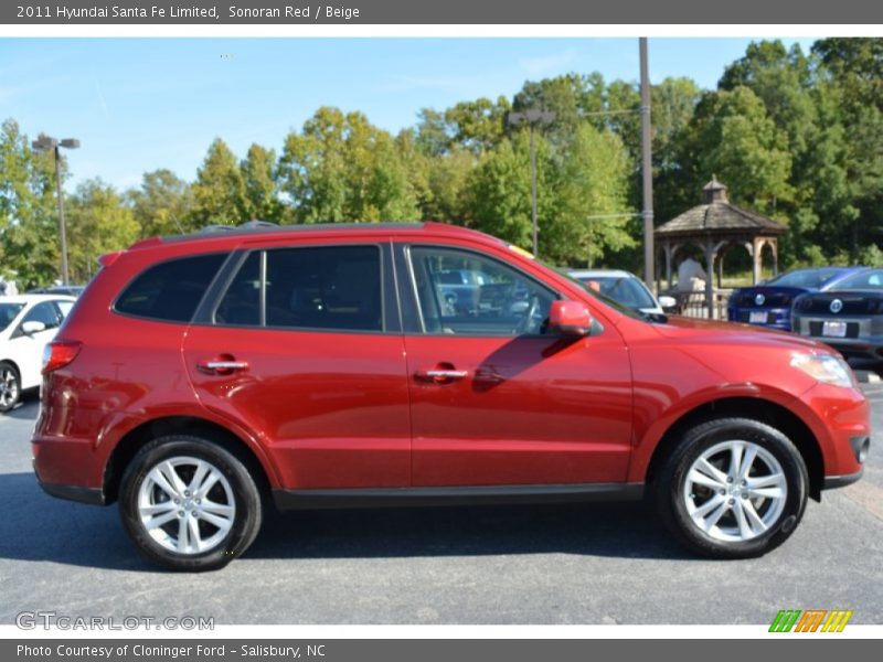 Sonoran Red / Beige 2011 Hyundai Santa Fe Limited