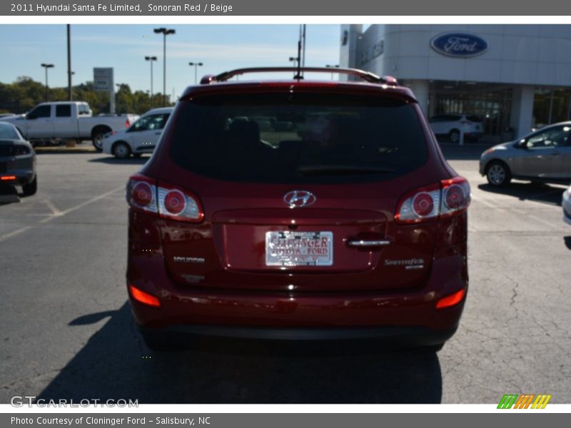 Sonoran Red / Beige 2011 Hyundai Santa Fe Limited
