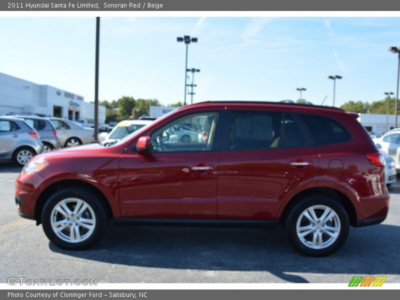 Sonoran Red / Beige 2011 Hyundai Santa Fe Limited