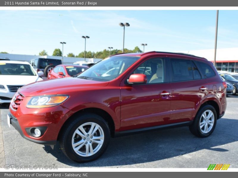 Sonoran Red / Beige 2011 Hyundai Santa Fe Limited