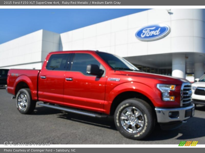 Ruby Red Metallic / Medium Earth Gray 2015 Ford F150 XLT SuperCrew 4x4