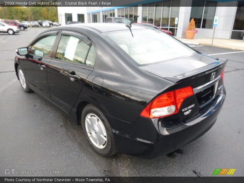 Crystal Black Pearl / Beige 2009 Honda Civic Hybrid Sedan