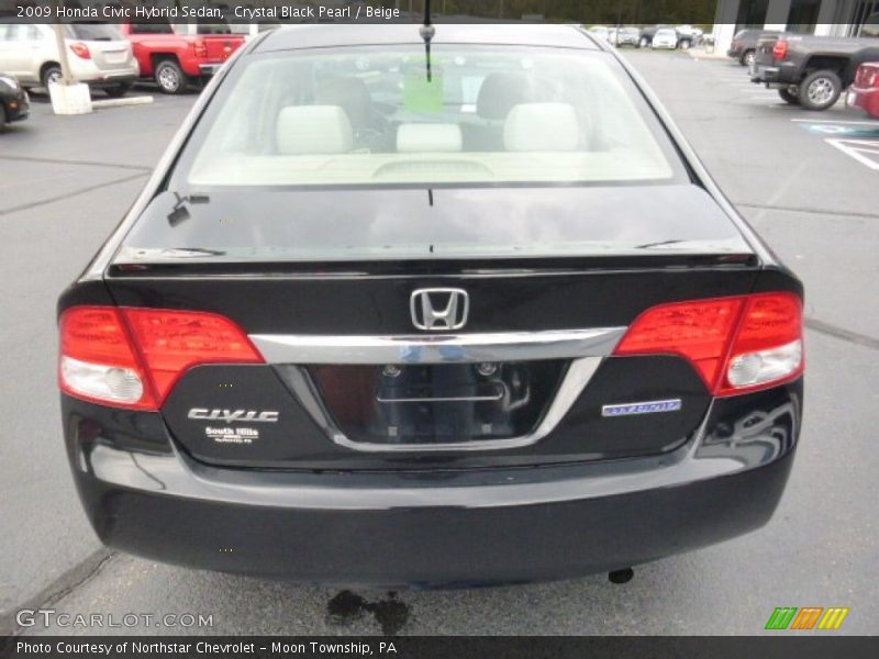 Crystal Black Pearl / Beige 2009 Honda Civic Hybrid Sedan