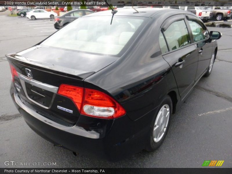 Crystal Black Pearl / Beige 2009 Honda Civic Hybrid Sedan