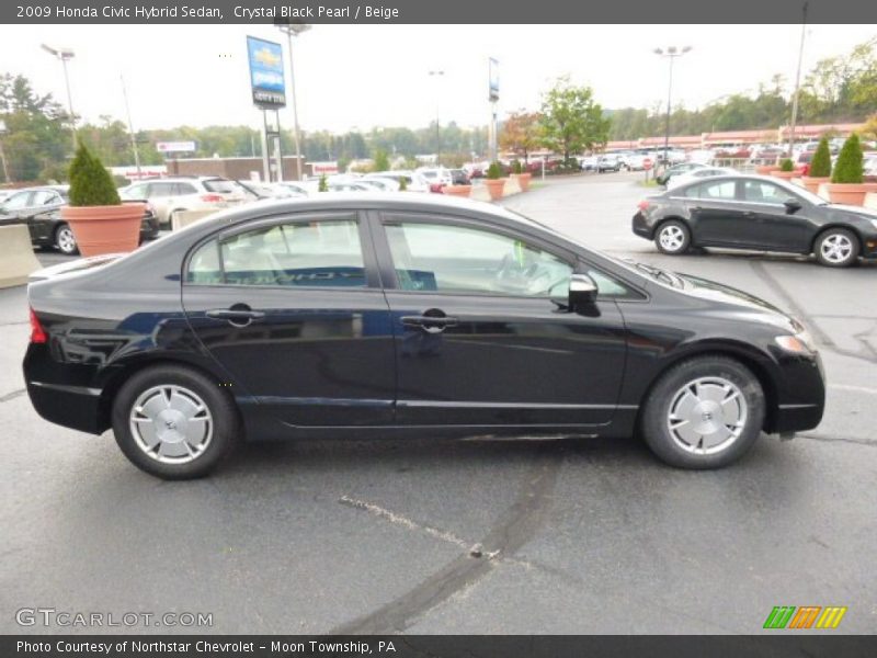 Crystal Black Pearl / Beige 2009 Honda Civic Hybrid Sedan