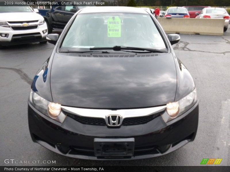 Crystal Black Pearl / Beige 2009 Honda Civic Hybrid Sedan