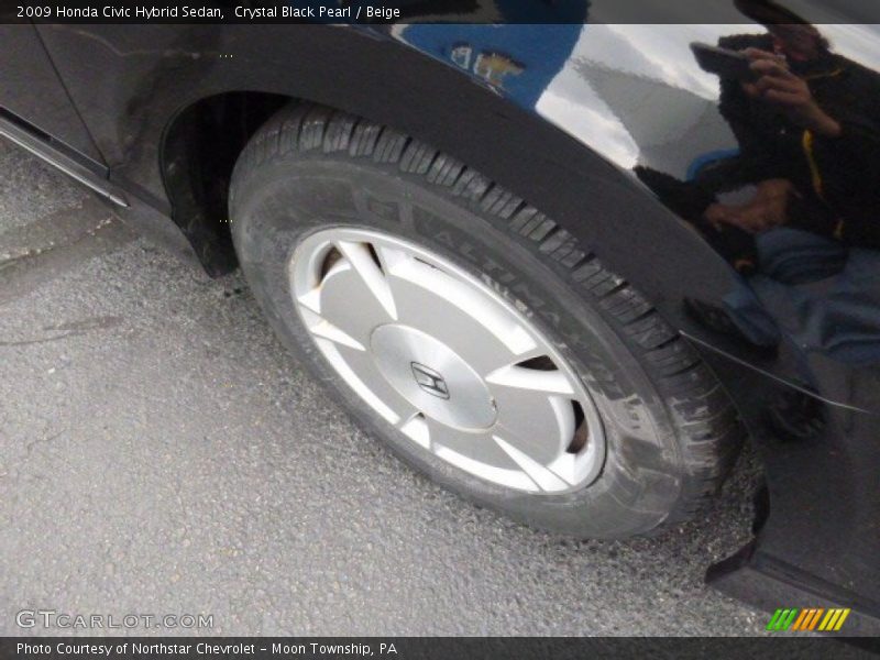 Crystal Black Pearl / Beige 2009 Honda Civic Hybrid Sedan