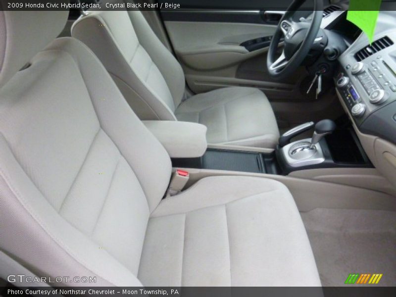 Crystal Black Pearl / Beige 2009 Honda Civic Hybrid Sedan