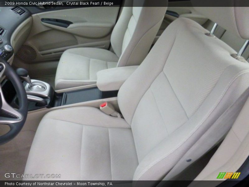 Crystal Black Pearl / Beige 2009 Honda Civic Hybrid Sedan
