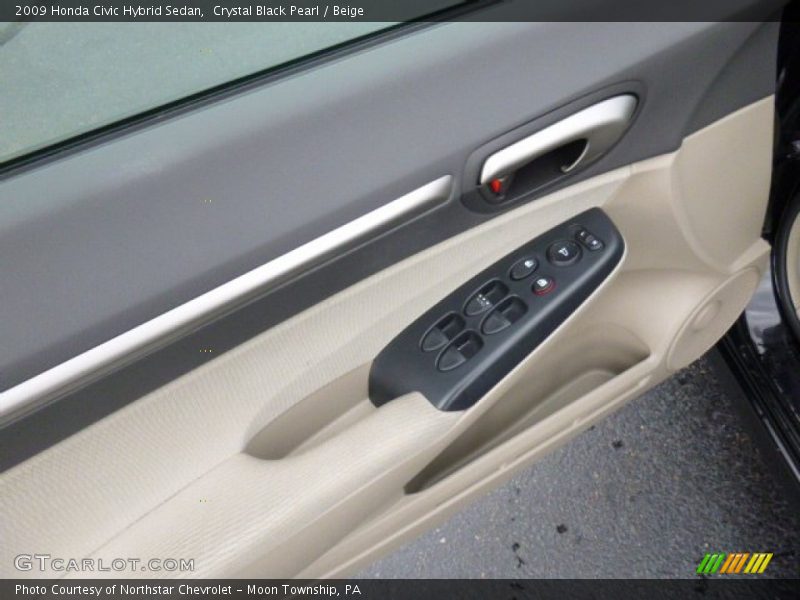 Crystal Black Pearl / Beige 2009 Honda Civic Hybrid Sedan