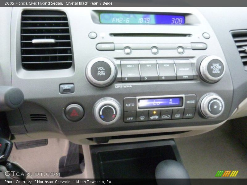 Crystal Black Pearl / Beige 2009 Honda Civic Hybrid Sedan