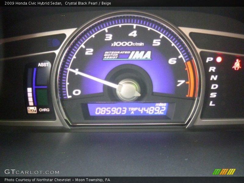 Crystal Black Pearl / Beige 2009 Honda Civic Hybrid Sedan