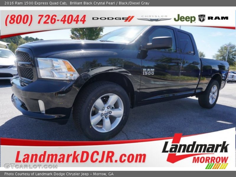 Brilliant Black Crystal Pearl / Black/Diesel Gray 2016 Ram 1500 Express Quad Cab