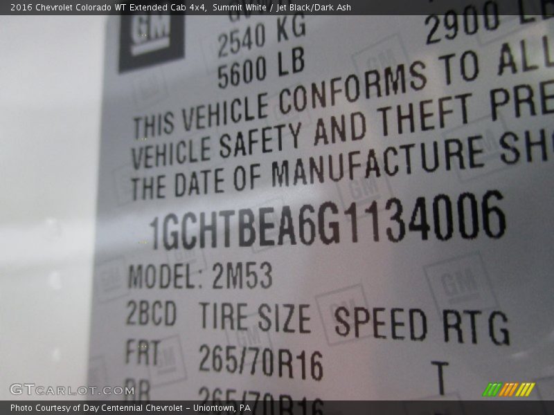 Summit White / Jet Black/Dark Ash 2016 Chevrolet Colorado WT Extended Cab 4x4