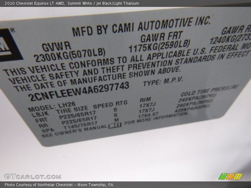 Summit White / Jet Black/Light Titanium 2010 Chevrolet Equinox LT AWD
