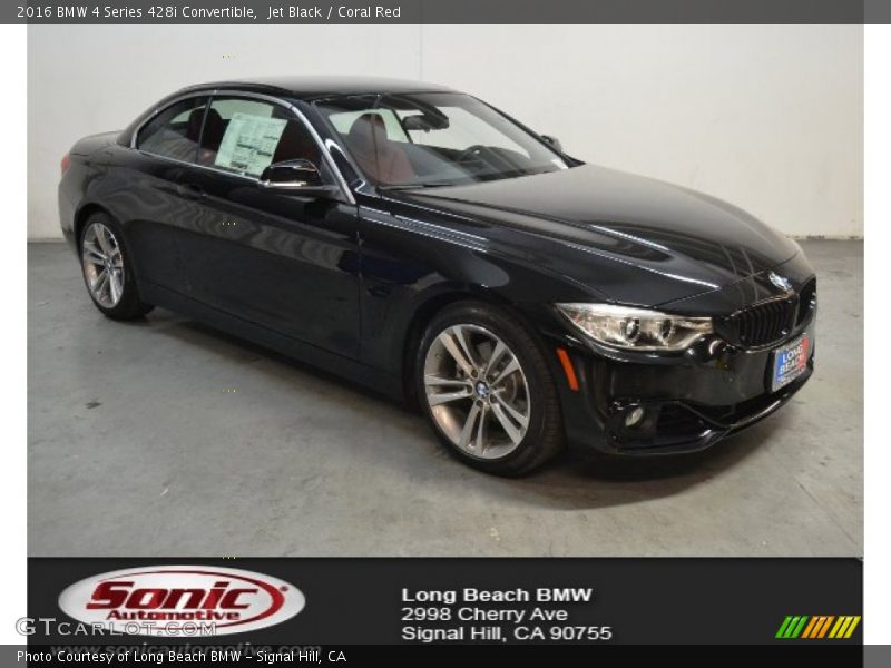 Jet Black / Coral Red 2016 BMW 4 Series 428i Convertible