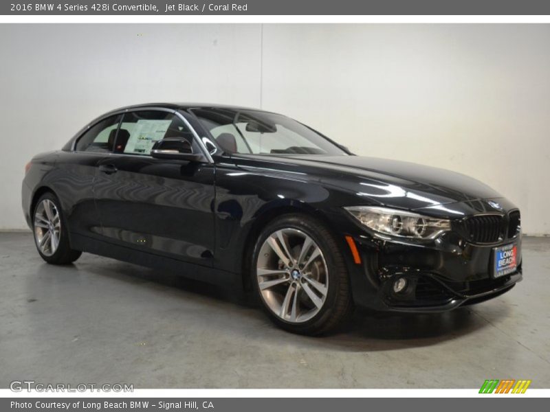 Jet Black / Coral Red 2016 BMW 4 Series 428i Convertible