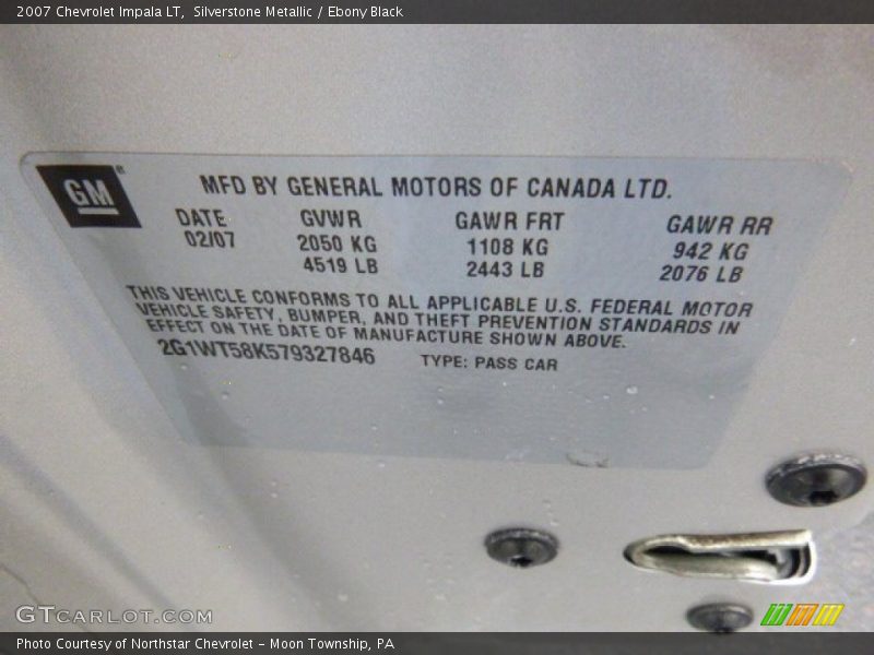 Silverstone Metallic / Ebony Black 2007 Chevrolet Impala LT