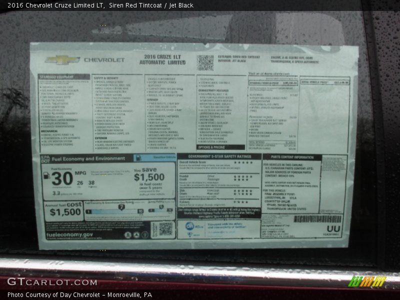 Siren Red Tintcoat / Jet Black 2016 Chevrolet Cruze Limited LT