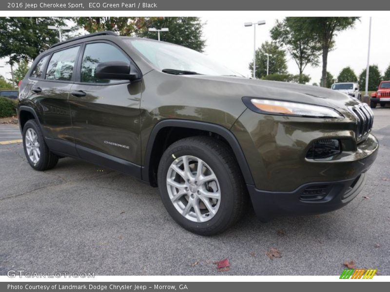 ECO Green Pearl / Black 2016 Jeep Cherokee Sport