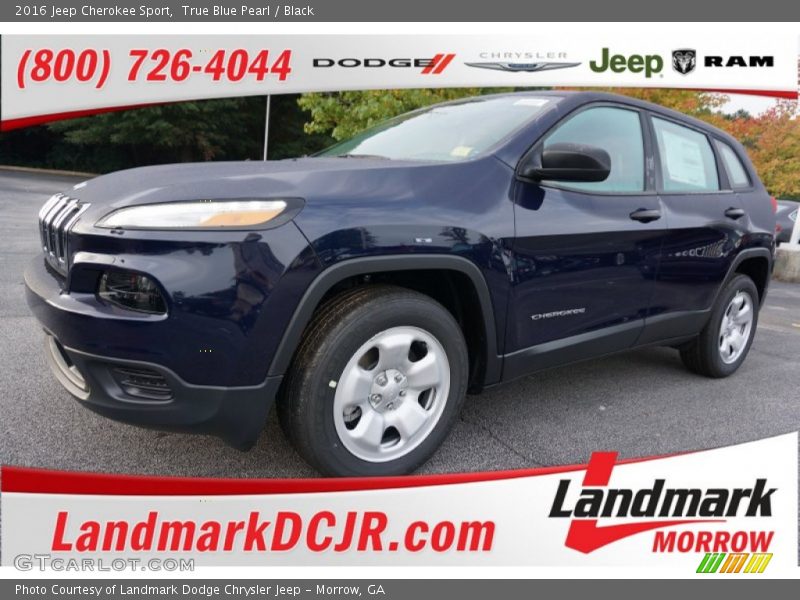 True Blue Pearl / Black 2016 Jeep Cherokee Sport