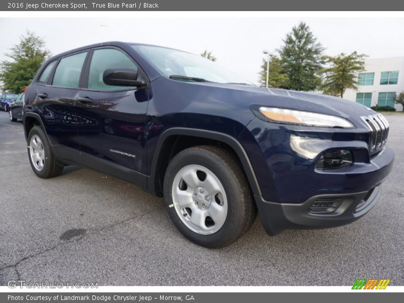 True Blue Pearl / Black 2016 Jeep Cherokee Sport